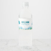 Onder het Zee, Ocean Animals Party Theme Waterfles Etiket (Voorkant)