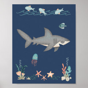 Onder het Zee Ocean Animals Shark Nursery Poster