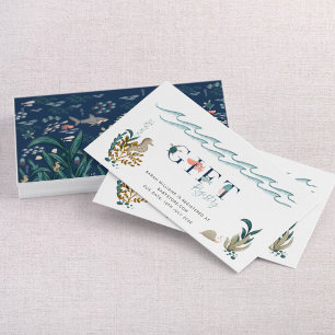 Onder het Zee Ocean Animals Shower Gift Registry Visitekaartje