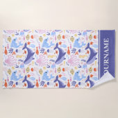 Onder het Zee Ocean Animals Strandlaken (Voorkant)