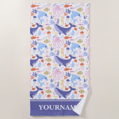 Onder het Zee Ocean Animals Strandlaken (Voorkant)