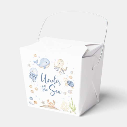 Onder het Zee Ocean Animals Verjaardagsfeest Bedankdoosjes (Voorkant Zijde)