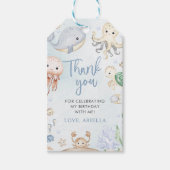 Onder het Zee Ocean Animals Verjaardagsfeest Cadeaulabel (Voorkant)