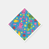 Onder het Zee Ocean Animals Verjaardagsfeestservet Servet (Hoek)