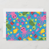 Onder het Zee Ocean Animals Verjaardagsuitnodiging Kaart (Achterkant)