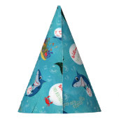 Onder het Zee Ocean Animals Water Bubbles Pattern Feesthoedjes (Achterkant)