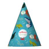 Onder het Zee Ocean Animals Water Bubbles Pattern Feesthoedjes (Voorkant)