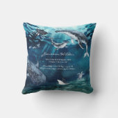 Onder het Zee | Ocean Baby Birth Stats Kussen (Achterkant)