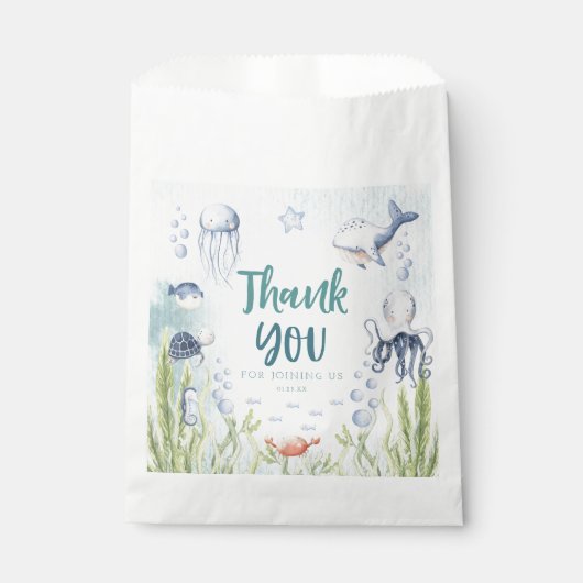 Onder het Zee Ocean Baby shower Bedankzakje (Voorkant)
