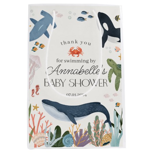 Onder het Zee Ocean Baby shower Favors Medium Cadeauzakje (Voorkant)