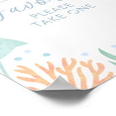 Onder het Zee Ocean Baby shower Favors Sign Poster (Hoek)