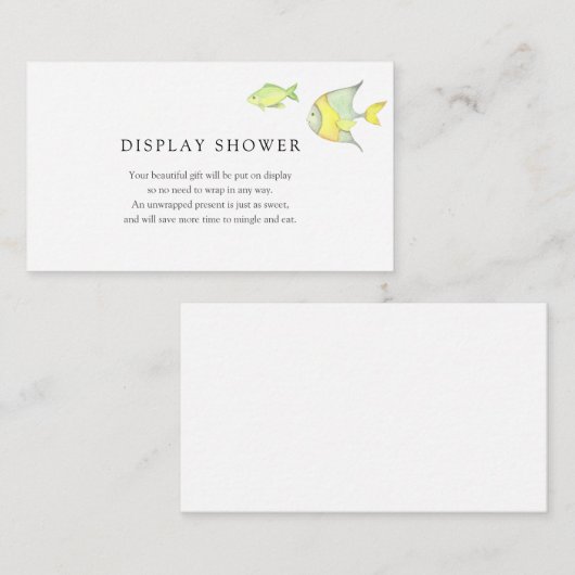 Onder het Zee Ocean Baby shower insert kaart (Voorkant / Achterkant)