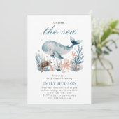 Onder het Zee Ocean Baby shower Kaart (Staand voorkant)