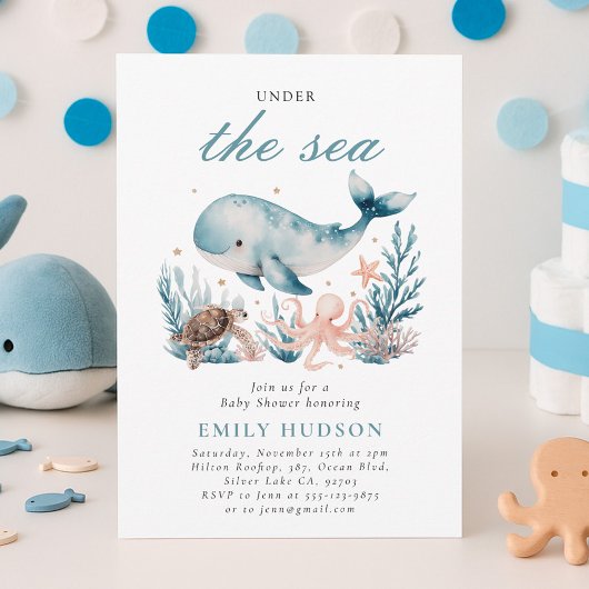 Onder het Zee Ocean Baby shower Kaart