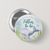 Onder het Zee Ocean Baby shower Vader Button (Voorkant /achterkant)