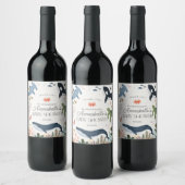 Onder het Zee Ocean Baby shower Wine Label Wijn Etiket (Flessen)