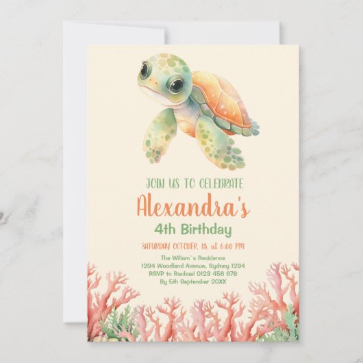 Onder het Zee Ocean Birthday Kaart (Voorkant)