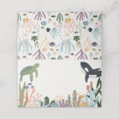 Onder het Zee Ocean Birthday of Baby shower Plaatskaartje (Buitenkant ongevouwen)