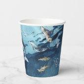 Onder het Zee | Ocean Birthday Papieren Bekers (Achterkant)