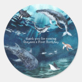 Onder het Zee | Ocean Birthday Ronde Sticker (Voorkant)
