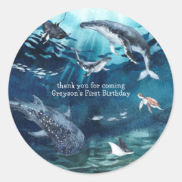 Onder het Zee | Ocean Birthday Ronde Sticker
