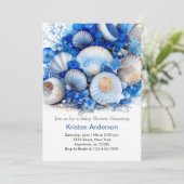 Onder het Zee Ocean Blue Boho Boy Baby shower Kaart (Staand voorkant)