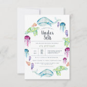 Onder het Zee | Ocean Critter Waterverf Kaart (Voorkant)