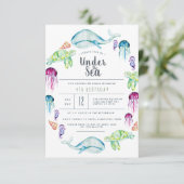 Onder het Zee | Ocean Critter Waterverf Kaart (Staand voorkant)