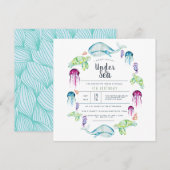 Onder het Zee | Ocean Critter Waterverf Kaart (Voorkant / Achterkant)