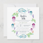 Onder het Zee | Ocean Critter Waterverf Kaart (Voorkant)