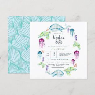 Onder het Zee   Ocean Critter Waterverf Kaart