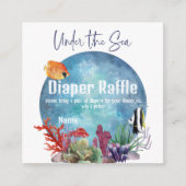 Onder het Zee Ocean Diaper Raffle Game Baby shower Informatiekaartje (Voorkant)