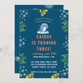 Onder het Zee Ocean Dolphin Boys Verjaardagsfeest Kaart (Voorkant / Achterkant)