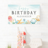 Onder het Zee Ocean Happy Birthday Spandoek (Insitu)