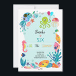 Onder het Zee Ocean Kids Birthday Party Invitation<br><div class="desc">Onder het Zee Ocean Kids Birthday Party Invitation. Cute oceanthemed octopus,  schelpen,  zeepaardje en zeewier,  visontwerp. www.SamAnnDesigns.com</div>