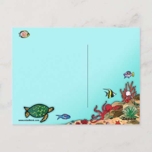 Onder het Zee - Ocean Life Briefkaart (Achterkant)