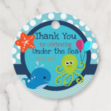 Onder het Zee Ocean Party Favor Labels