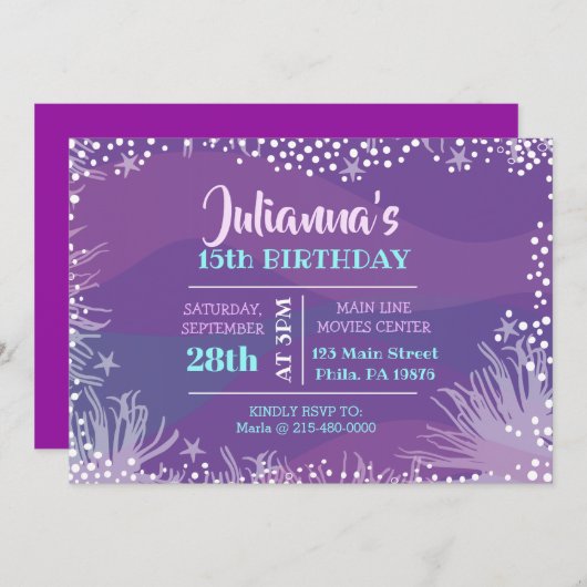 ONDER HET ZEE Ocean Pool Verjaardag Kaart (Voorkant / Achterkant)