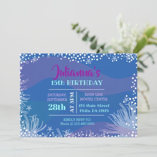 ONDER HET ZEE Ocean Pool Verjaardag Kaart (Staand voorkant)