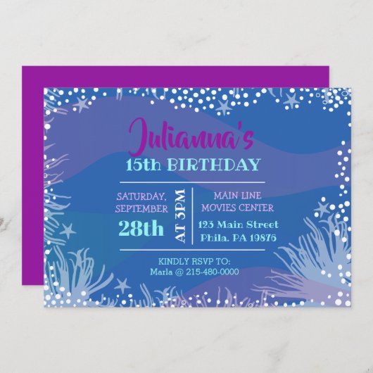 ONDER HET ZEE Ocean Pool Verjaardag Kaart (Voorkant / Achterkant)