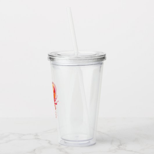 Onder het Zee Ocean Red Waterverf krab Acryl Drinkbeker (Links)