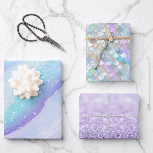 Onder het Zee Ocean Sand Mermaid Scales ID1144 Inpakpapier Vel (Voorkant)