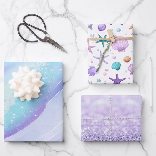 Onder het Zee Ocean Sand Shells ID1143 Inpakpapier Vel (Voorkant)