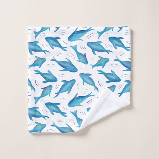 Onder het Zee Ocean Shark Fish-patroon Bad Handdoek (Wasdoekje)