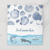 Onder het Zee: Ocean Tent Place Card Plaatskaartje (Buitenkant ongevouwen)