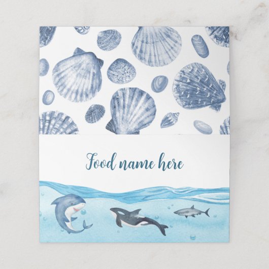 Onder het Zee: Ocean Tent Place Card Plaatskaartje (Buitenkant ongevouwen)