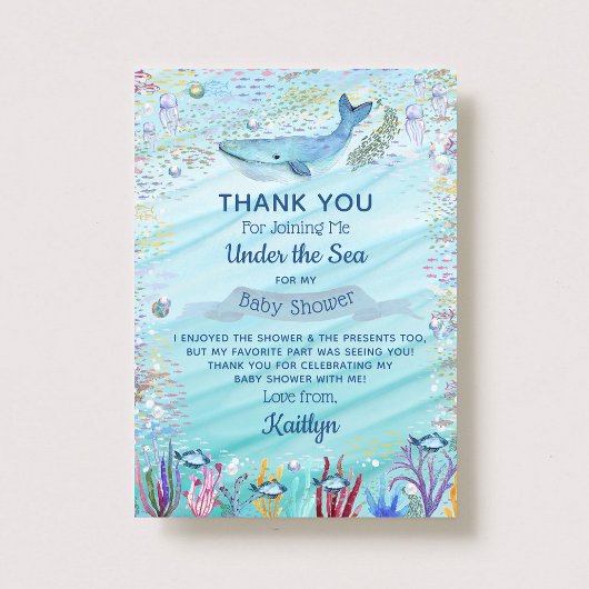 Onder het Zee | Ocean Thed Baby shower Bedankkaart