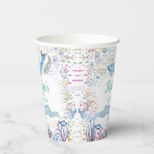 Onder het Zee | Ocean Thed Baby shower Papieren Bekers (Rechts)