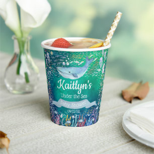 Onder het Zee   Ocean Thed Baby shower Papieren Bekers