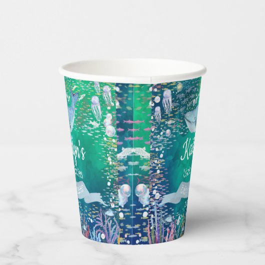 Onder het Zee | Ocean Thed Baby shower Papieren Bekers (Rechts)